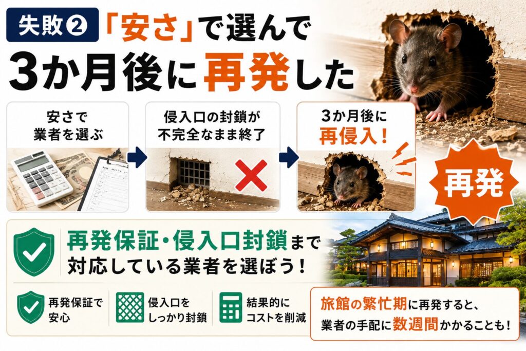 大分市のネズミ駆除で「安さ」で選んで3か月後に再発した
