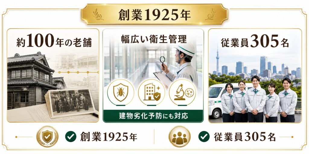 三共消毒の会社概要を紹介するイメージ