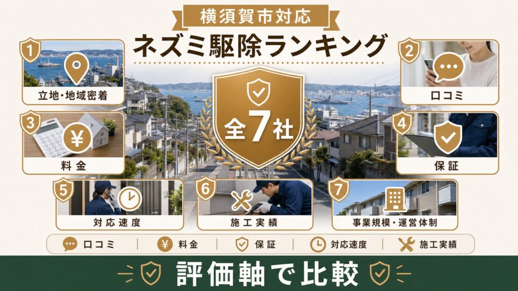 横須賀市のネズミ駆除業者Googleマップ人気ランキングのイメージ