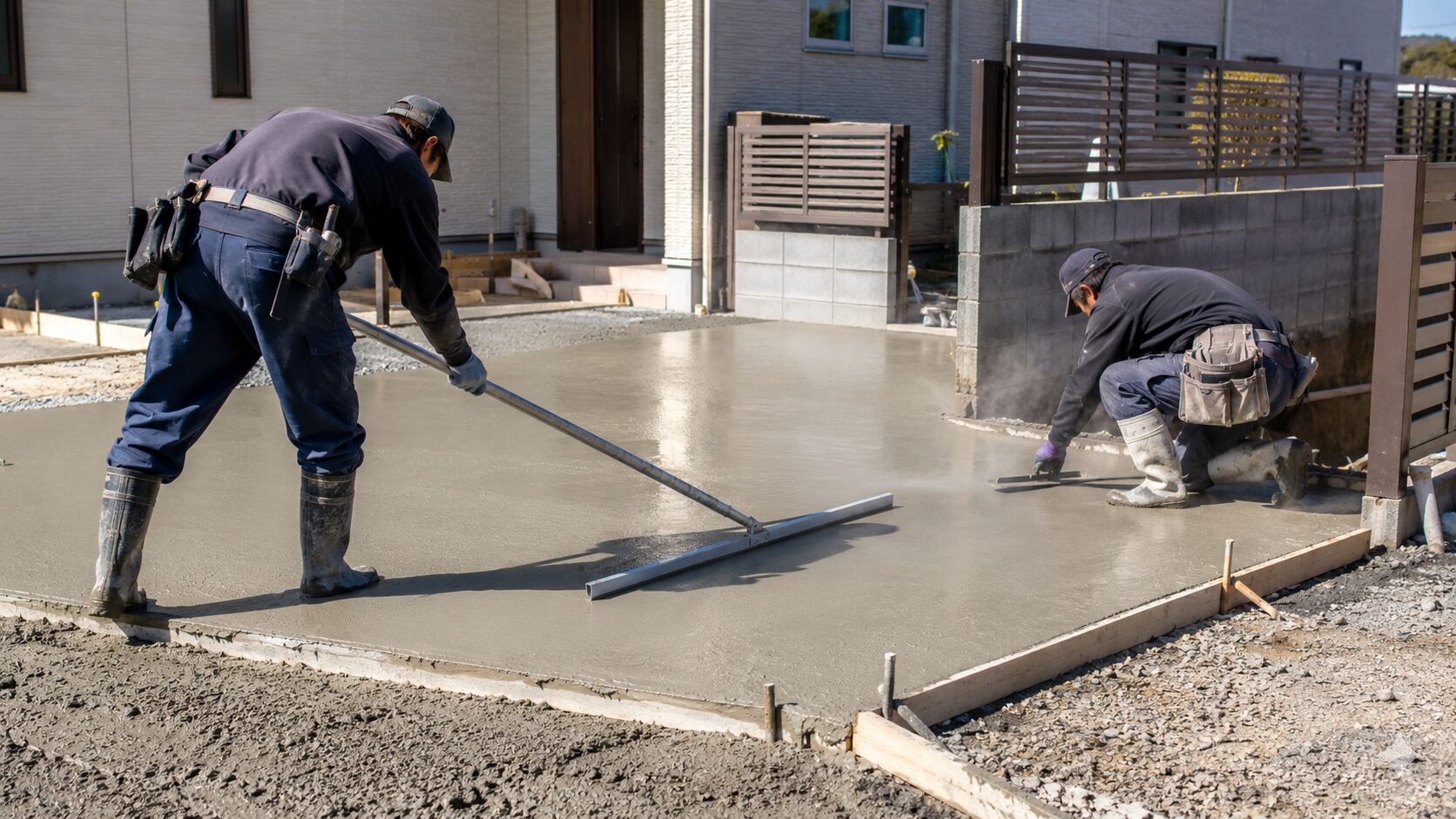 土間コンクリート施工の流れ