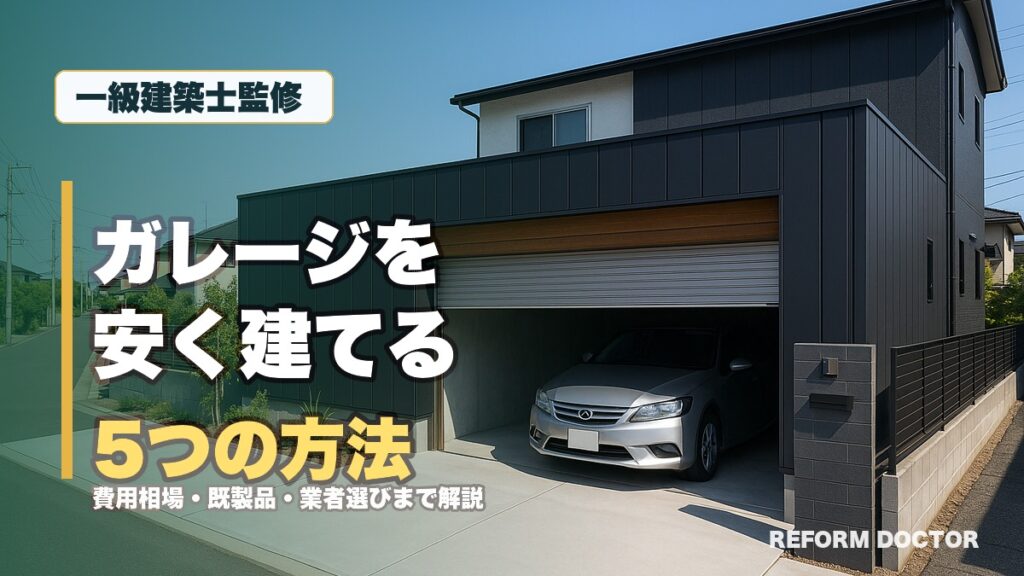 一級建築士監修 ガレージを安く建てる5つの方法と費用相場