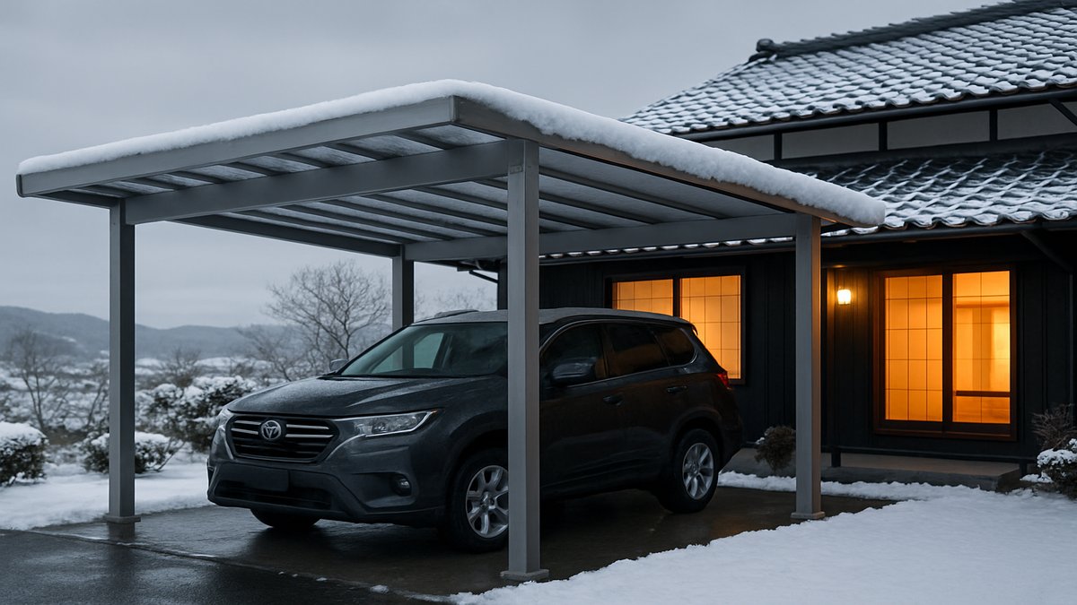 福島の耐積雪カーポート施工例