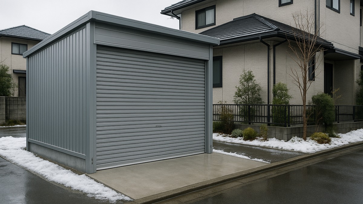 積雪や台風地域で追加費用を考えるための頑丈なガレージ施工例