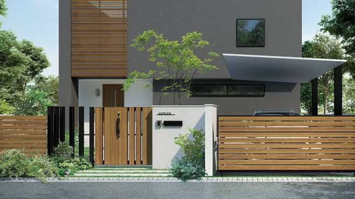 大阪の住宅外観になじむ目隠しフェンスと門まわりの施工イメージ