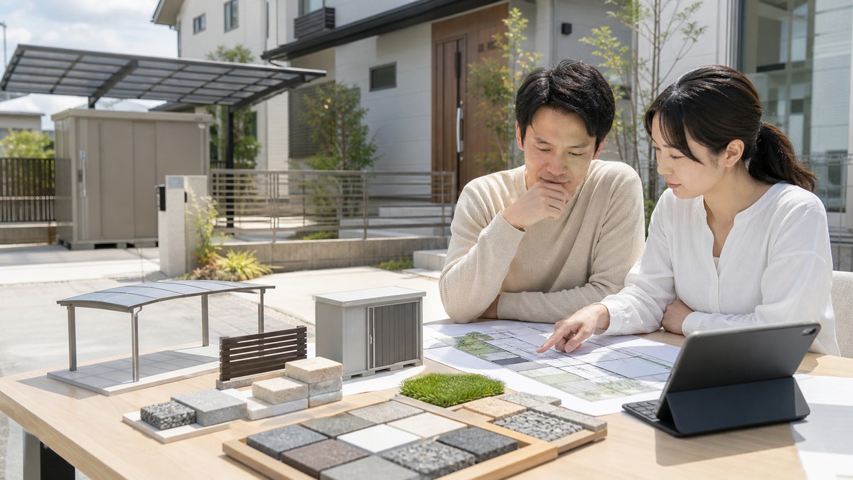 コメリと外構専門業者の費用差を見積もり資料で比較するイメージ