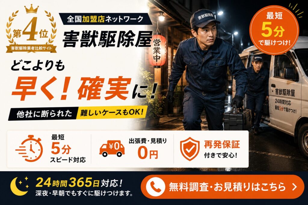害獣駆除屋のネズミ駆除作業イメージ