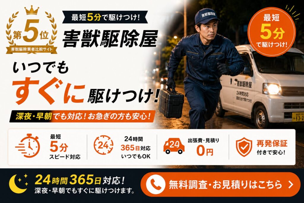 仙台市ネズミ駆除5位・害獣駆除屋|最短5分・他社断り案件にも対応