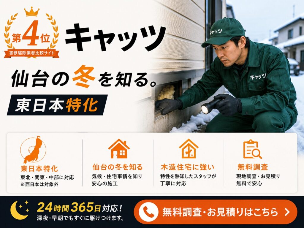 仙台市ネズミ駆除4位・キャッツ|東日本特化・宮城県全域に対応
