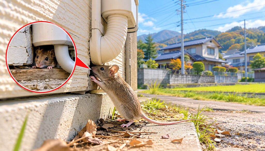 仙台市でよくあるハツカネズミの侵入経路