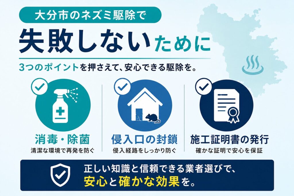 大分市のネズミ駆除で失敗しないための業者選びのポイント