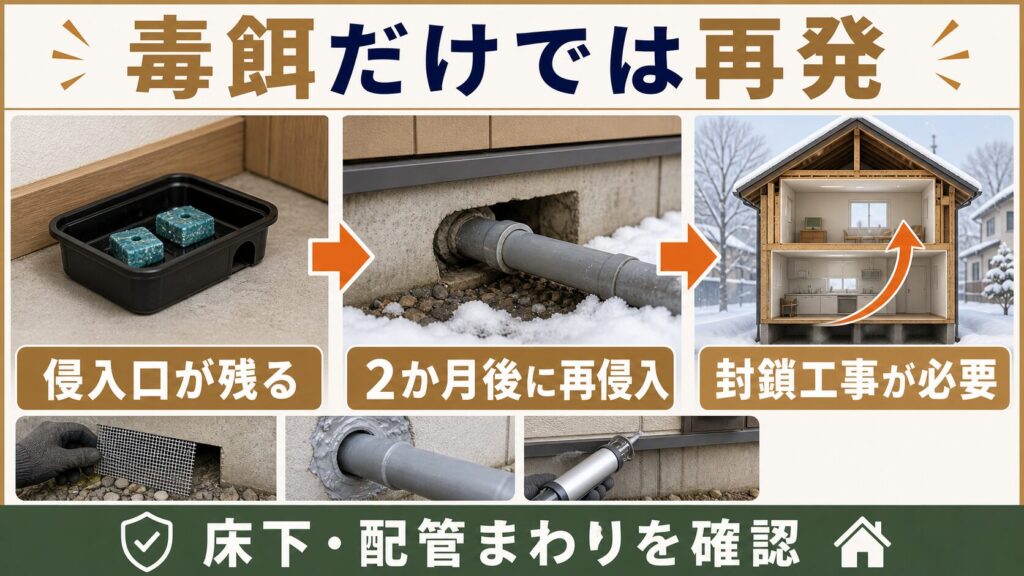 「毒餌を置いて終わり」のネズミ駆除業者に頼んで2か月後に再発した