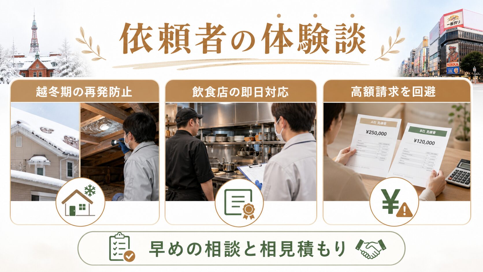 札幌市でネズミ駆除を依頼した方の越冬期・飲食店・高額請求回避の体験談