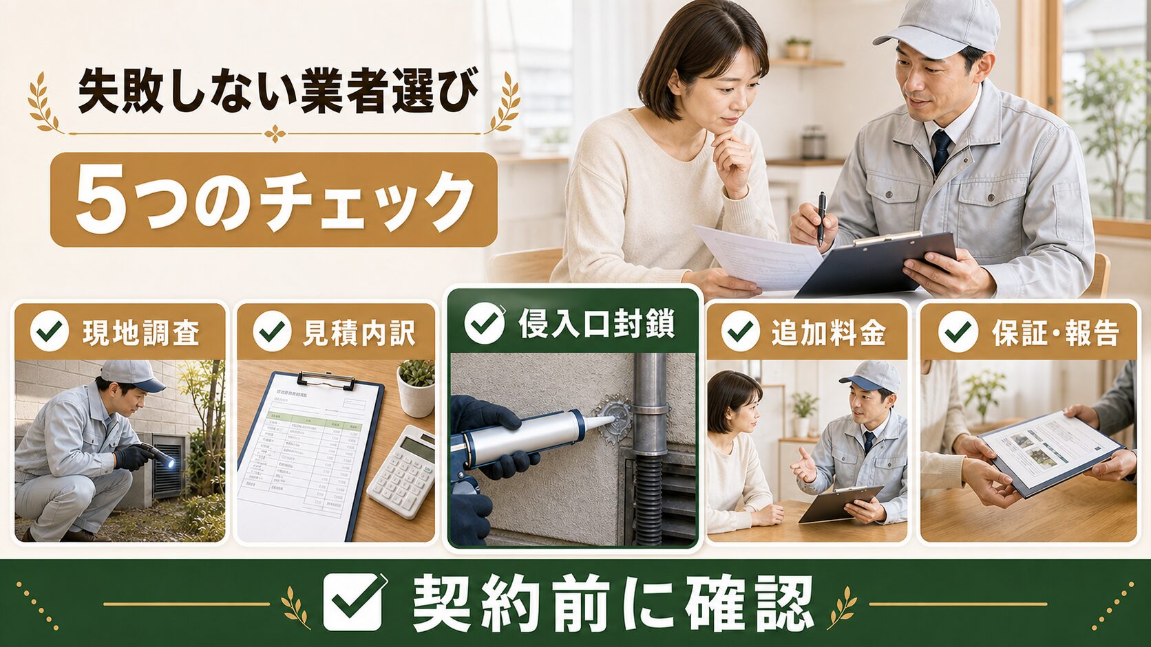 失敗しない！福井県でネズミ駆除業者を選ぶ5つのポイントを解説するイメージ