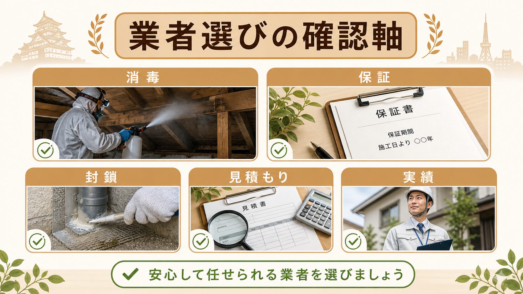 名古屋市のネズミ駆除で業者選びを解説するイメージ