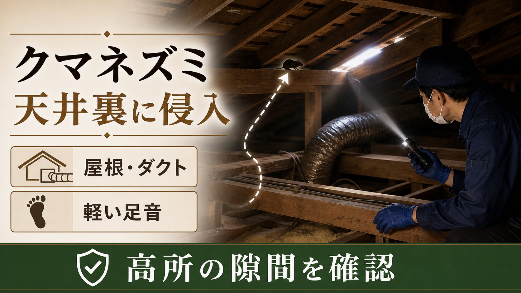 高知県で多いネズミの種類と被害パターンのイメージ