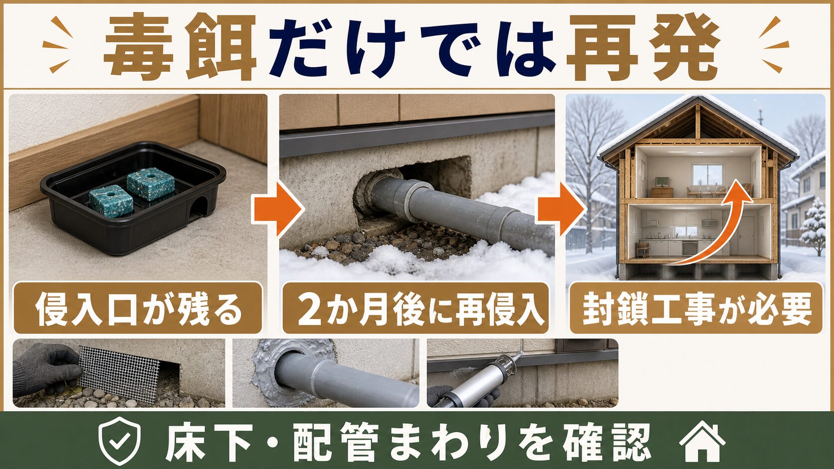 札幌市の積雪地域で起こるネズミ侵入と再発対策