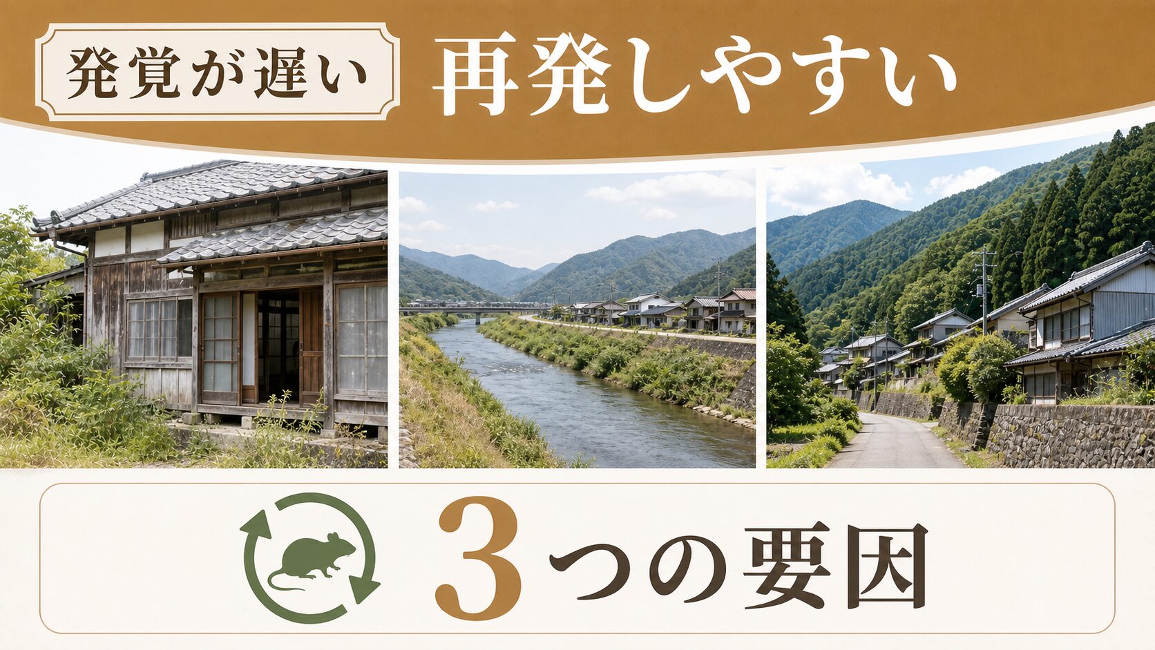 徳島でネズミ被害の発覚が遅く再発しやすい要因を示す図解