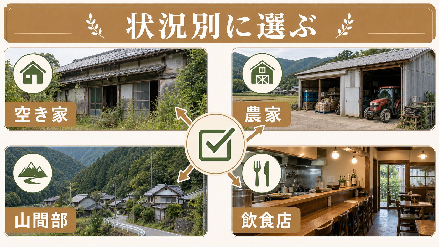 家の状況別に徳島のネズミ駆除業者を選ぶポイントを示す図解