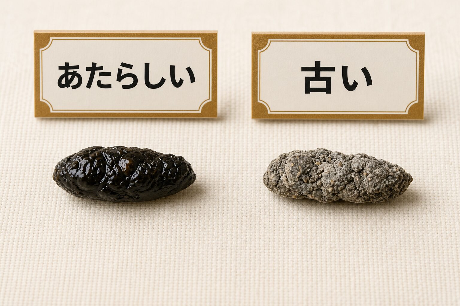 新しい糞と古い糞の見た目の違い