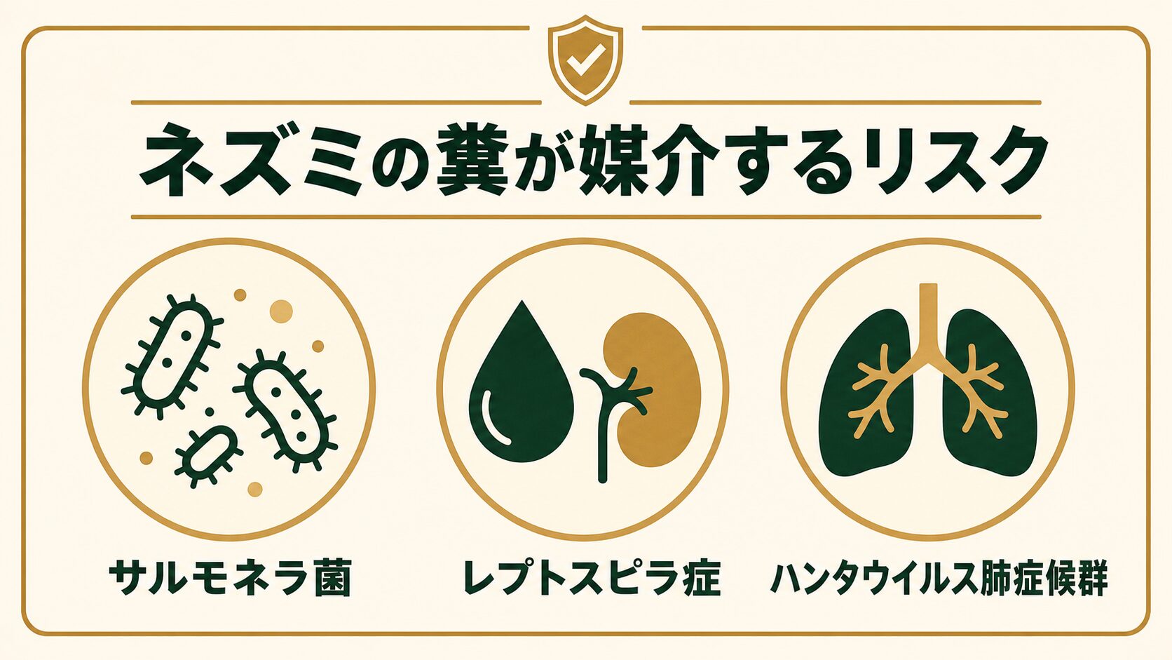 ネズミの糞が媒介する感染症リスクの図解