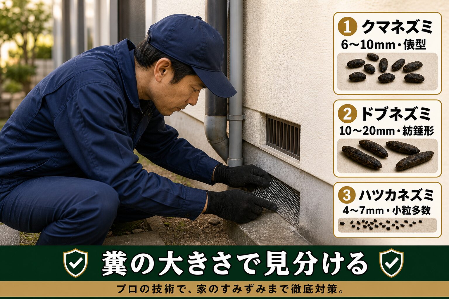 ネズミの侵入経路を封鎖する施工イメージ