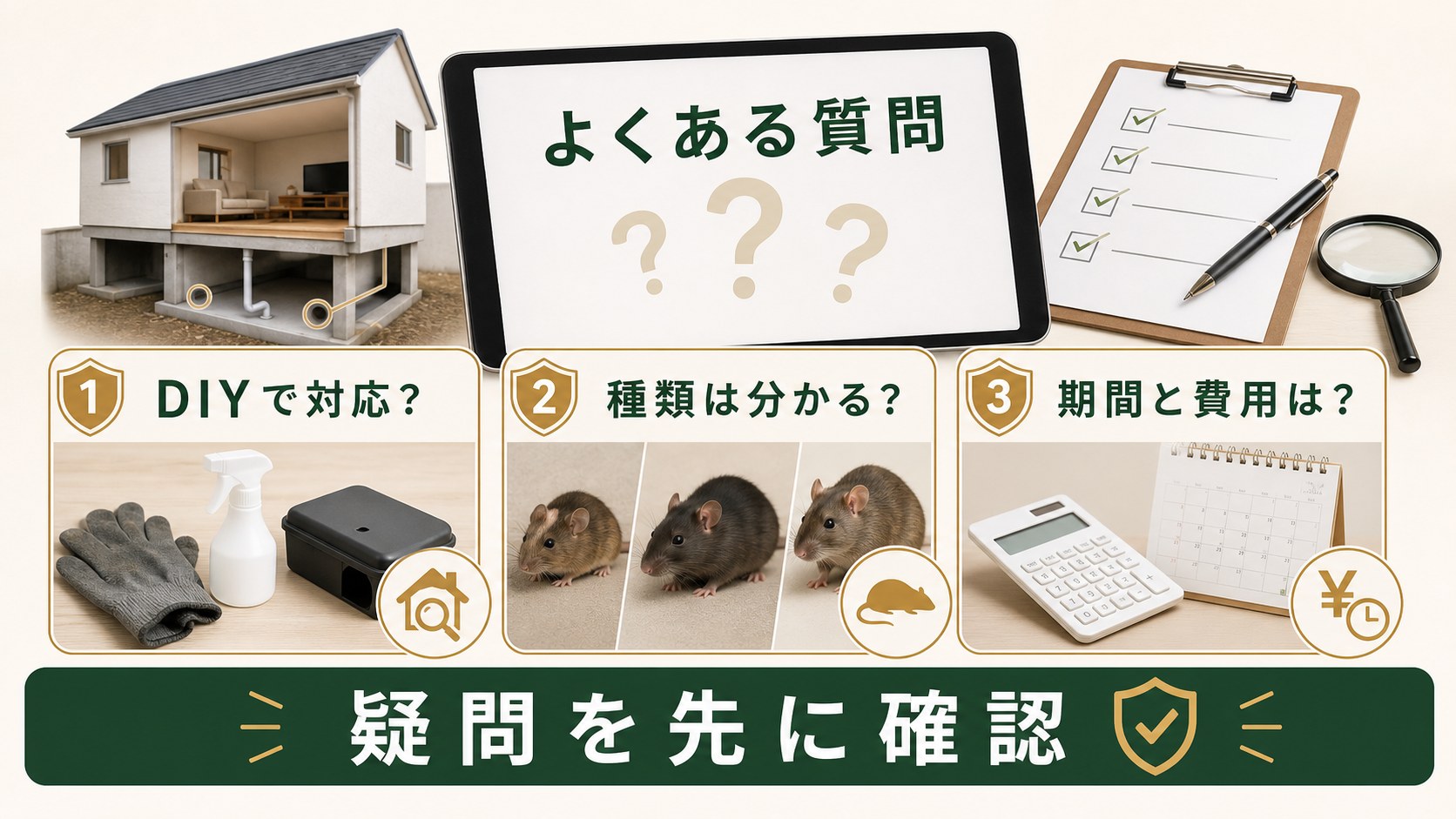 ネズミ駆除に関するよくある質問を確認するイメージ