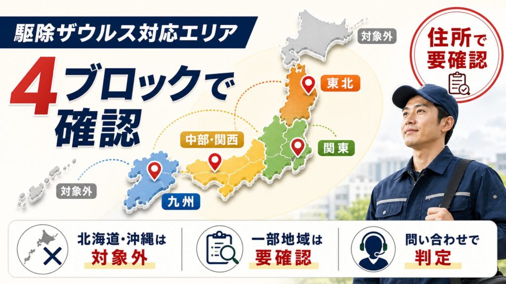 駆除ザウルスの対応エリアイメージ