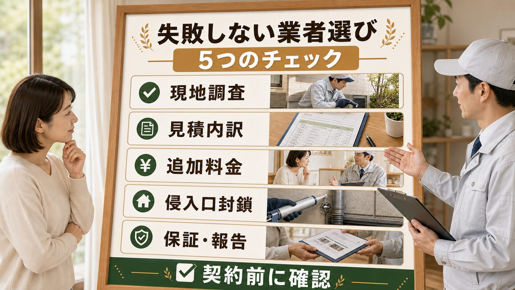 業者選びで失敗しないためのチェックポイントのイメージ