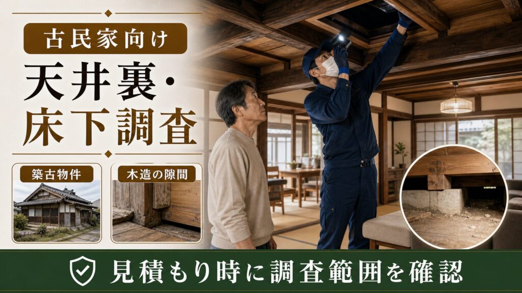 福島県の住宅・選果場・古民家におけるネズミの侵入経路を示すイメージ画像