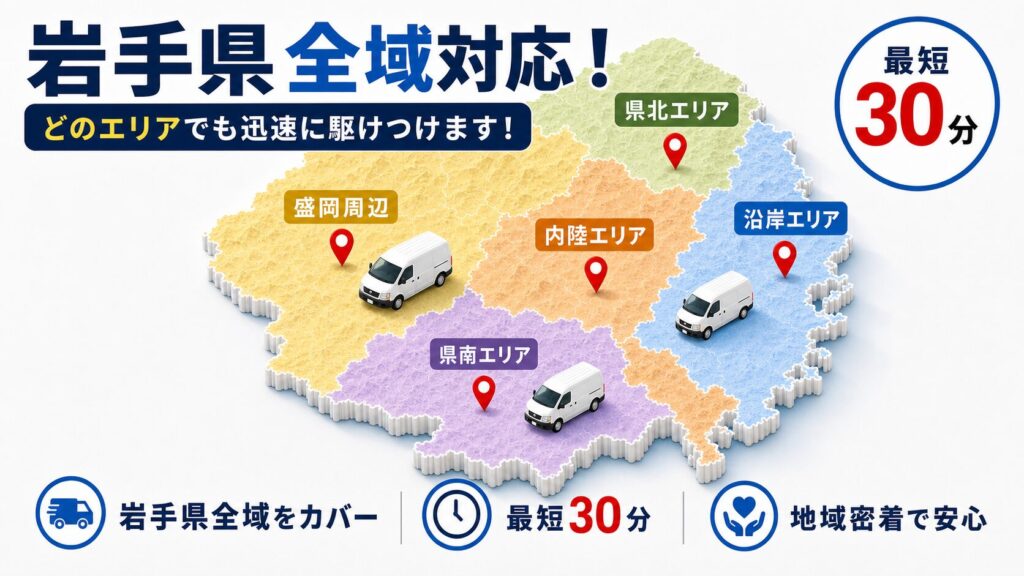 岩手県内エリア別のネズミ駆除対応状況 class=