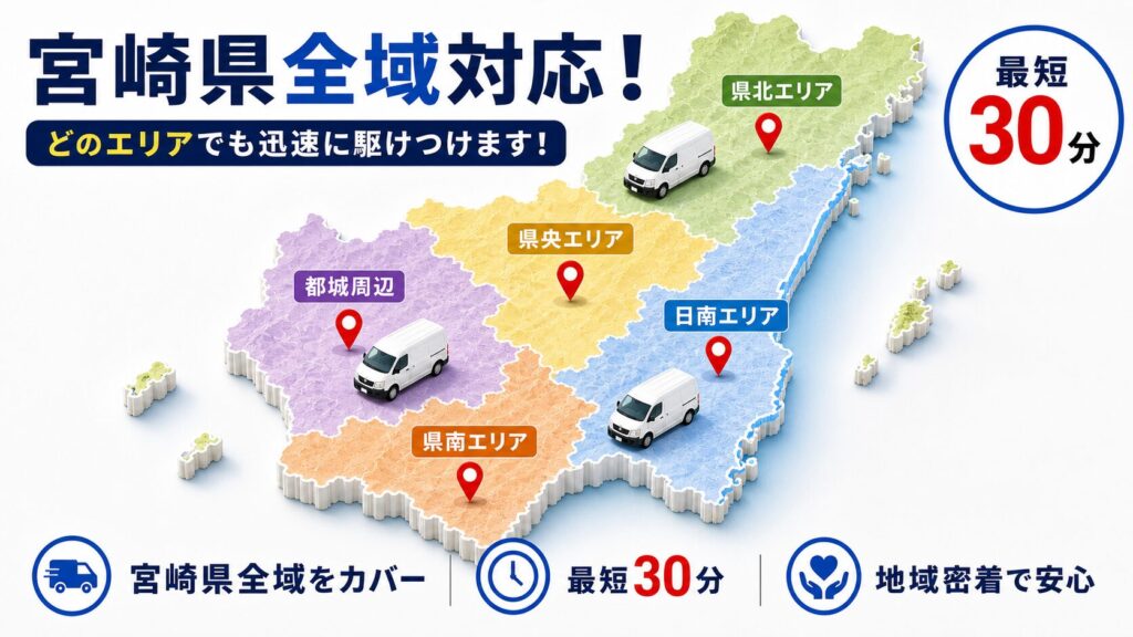 宮崎県のエリア別対応状況 class=