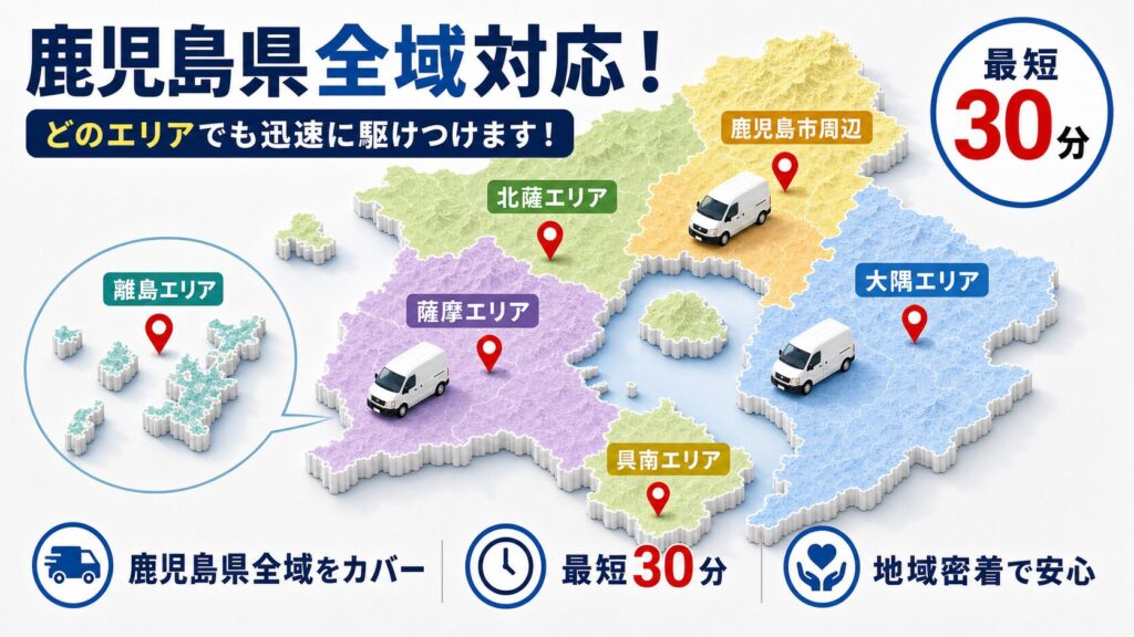 鹿児島県内エリア別のネズミ駆除対応状況 class=