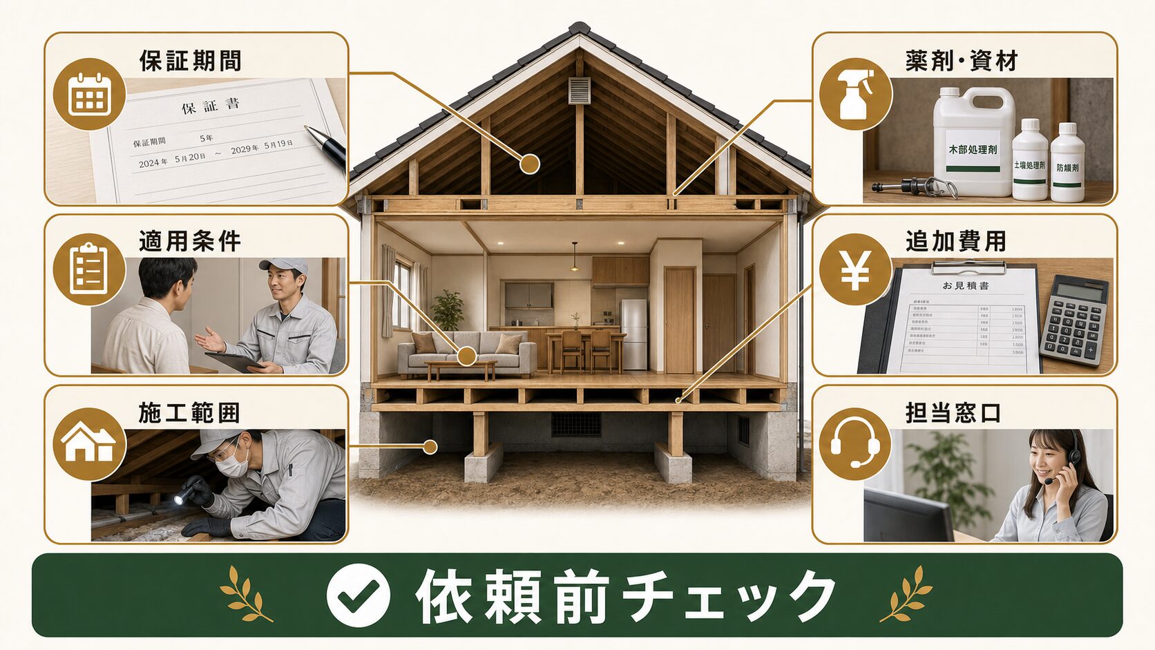 依頼前に確認したいチェックポイントのイメージ