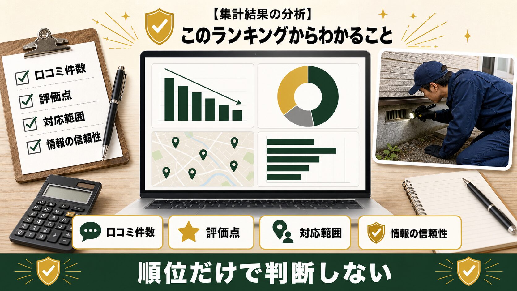 ランキング結果を分析するイメージ