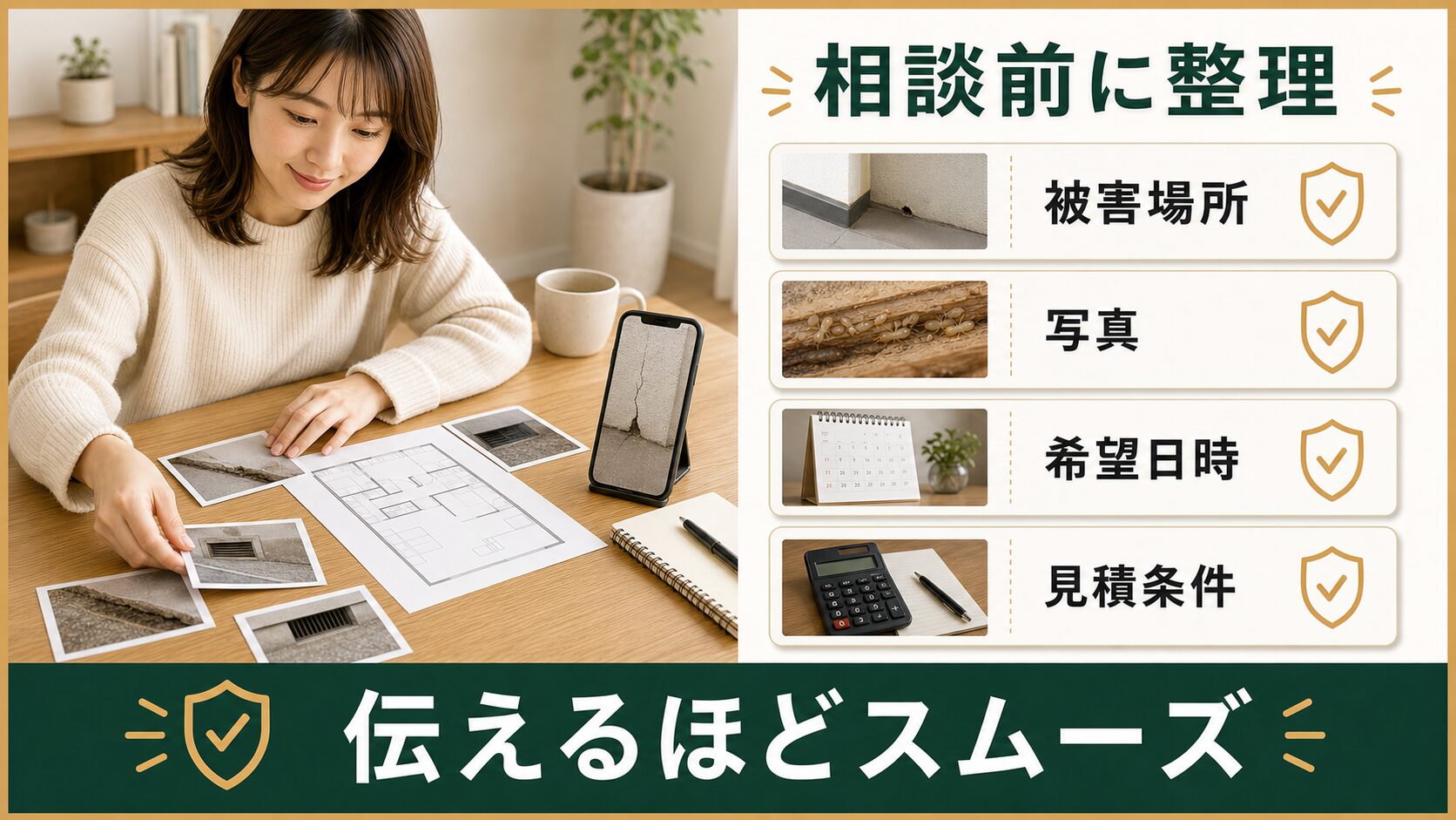 問い合わせから現地調査までのイメージのイメージ
