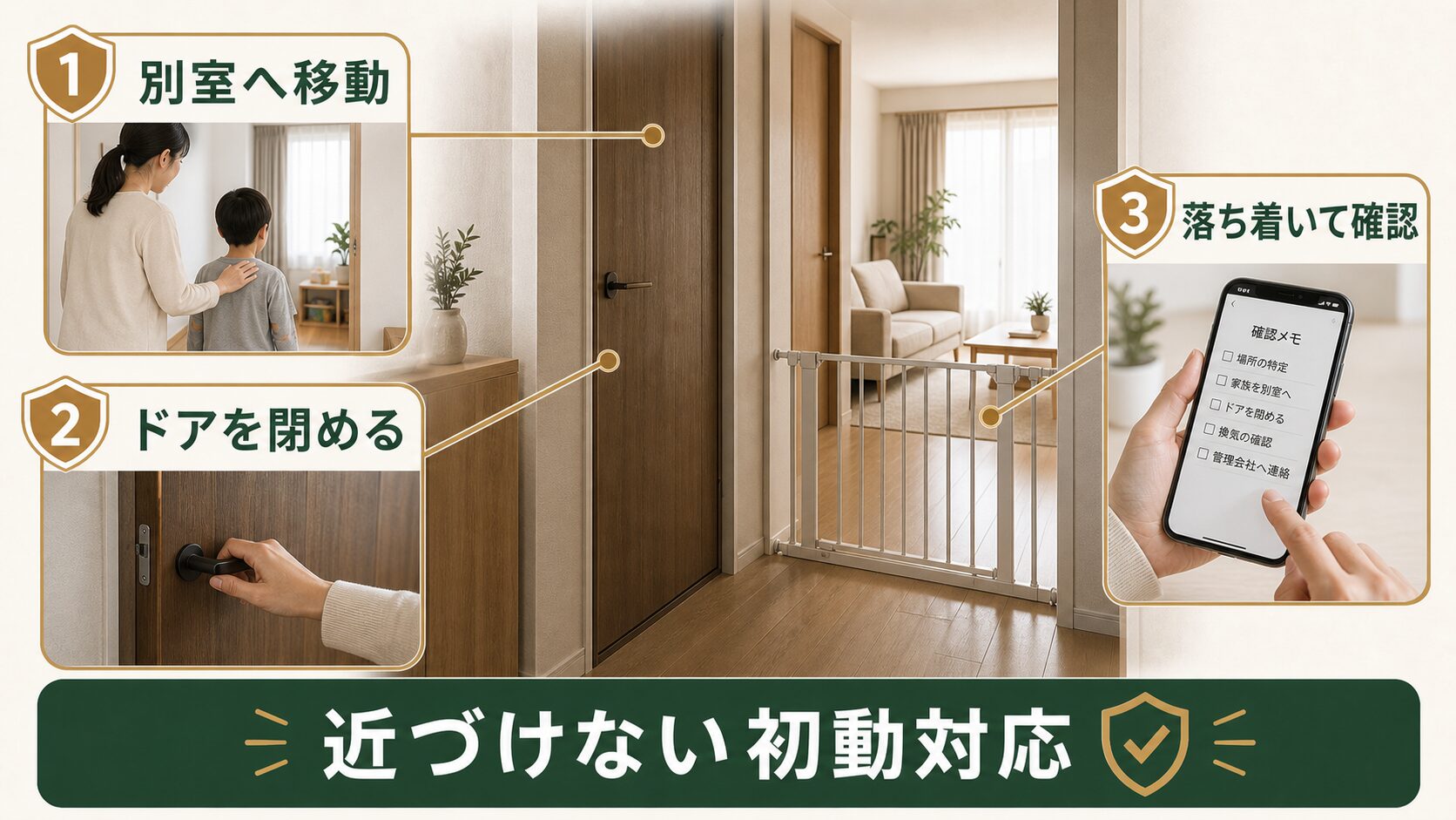 死骸発見時に家族を近づけない初動対応