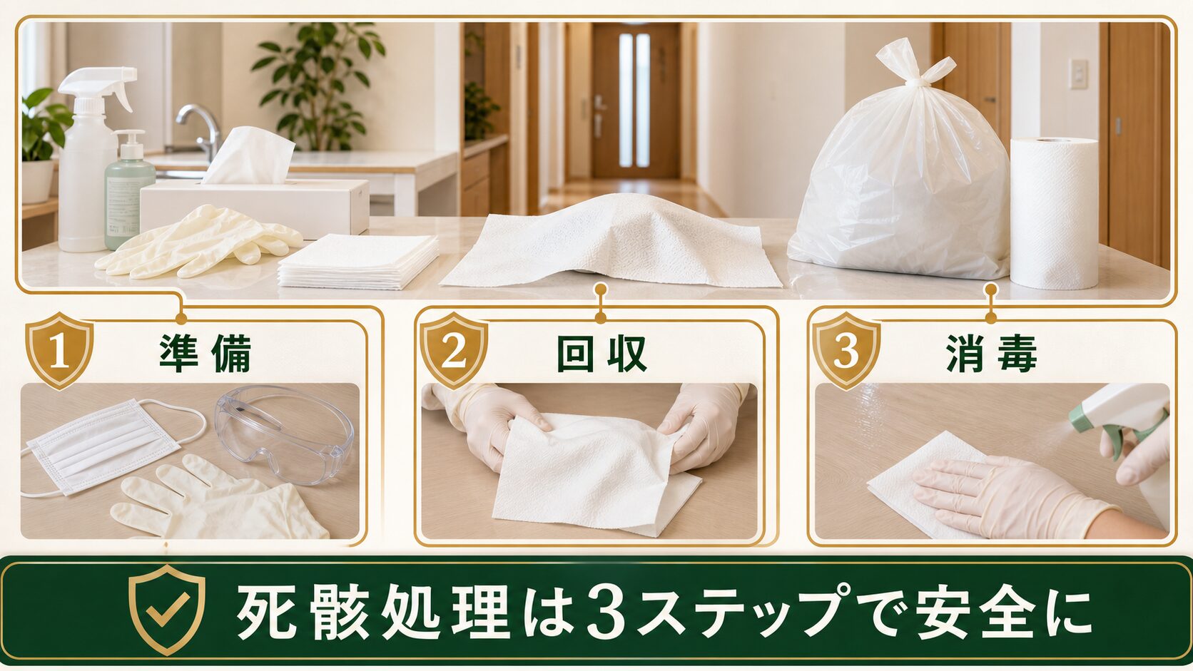ネズミの死骸処理を3ステップで進める流れ