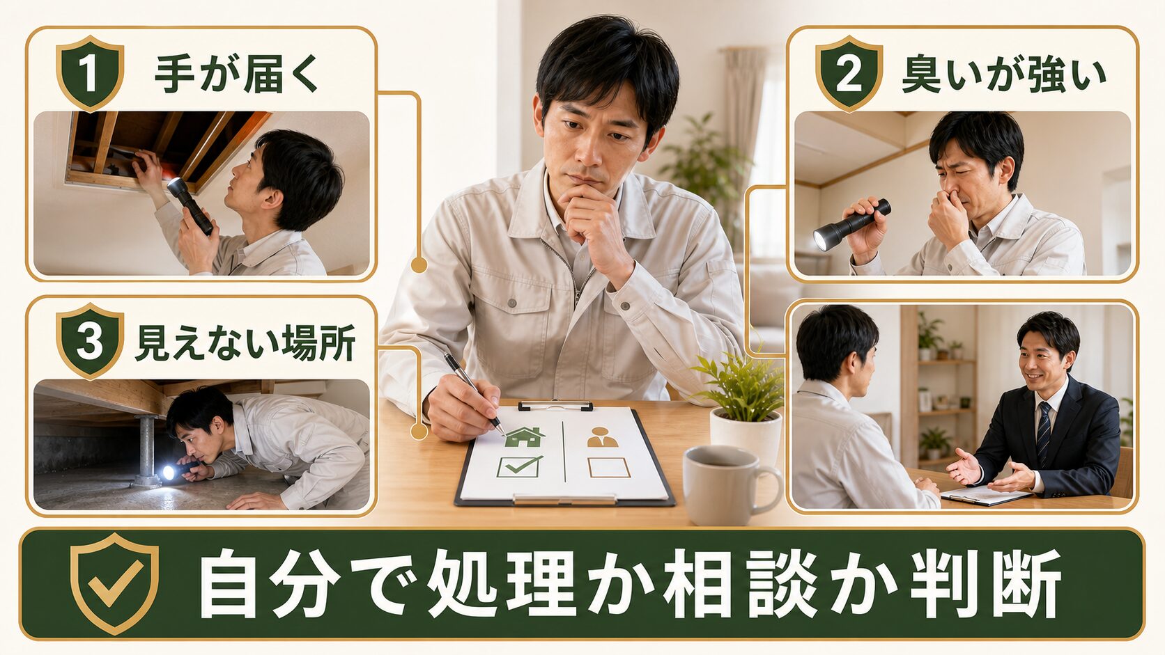 自分で処理するか業者に相談するか判断する基準
