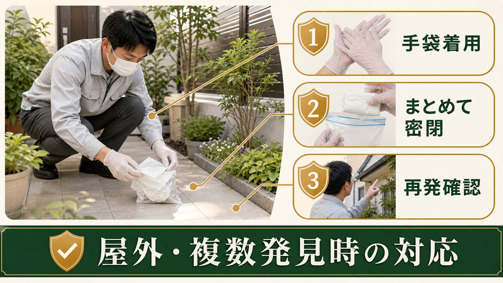 屋外や複数の死骸を見つけた場合の対応