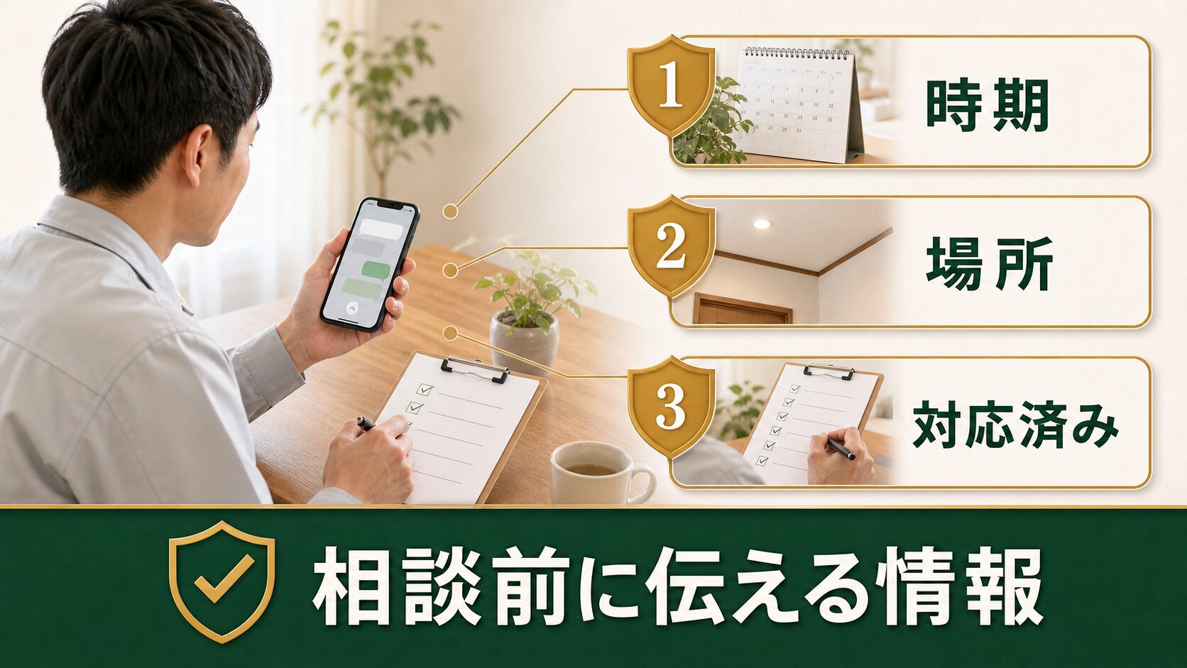 業者への相談前に伝えるとスムーズな情報