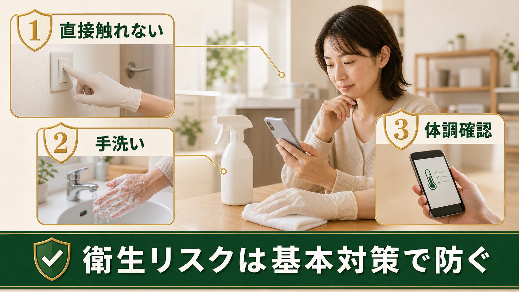 死骸や排泄物に触れないための衛生対策