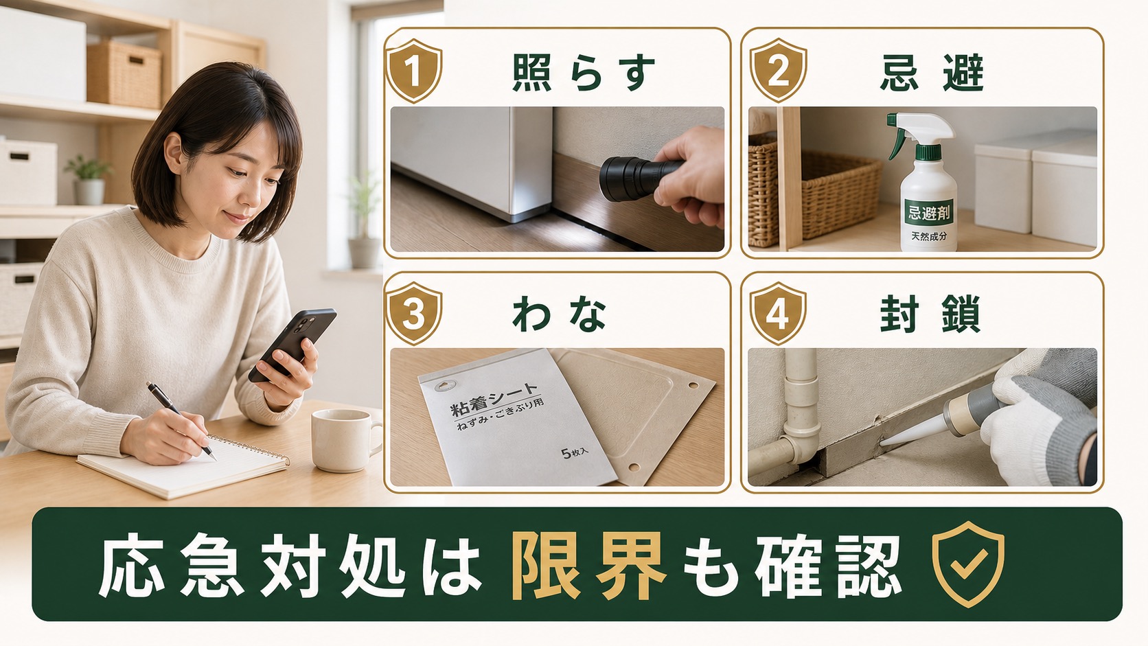 ネズミの応急対処と限界を確認する図解