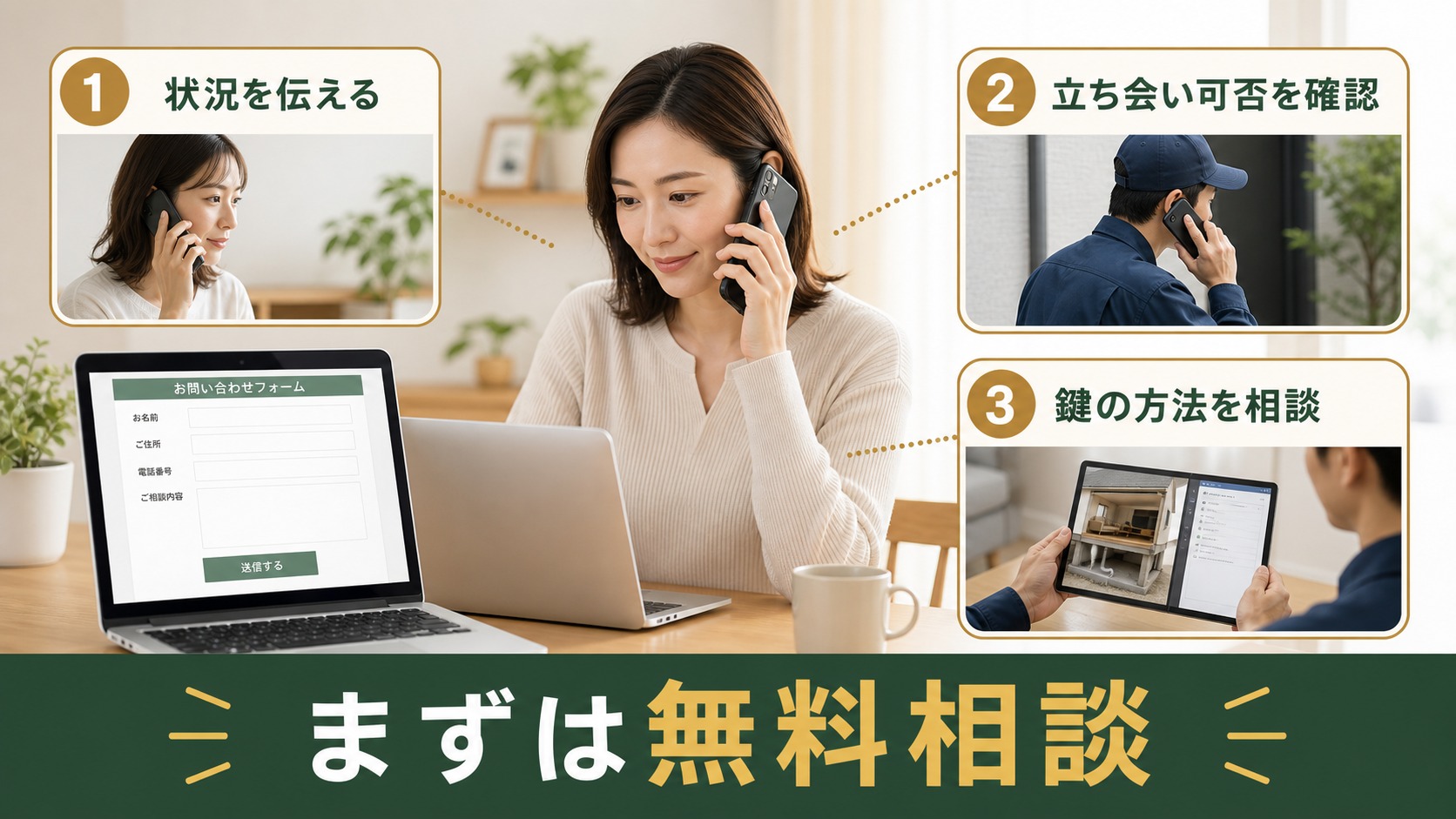 ネズミ駆除の無料相談で確認する内容の図解