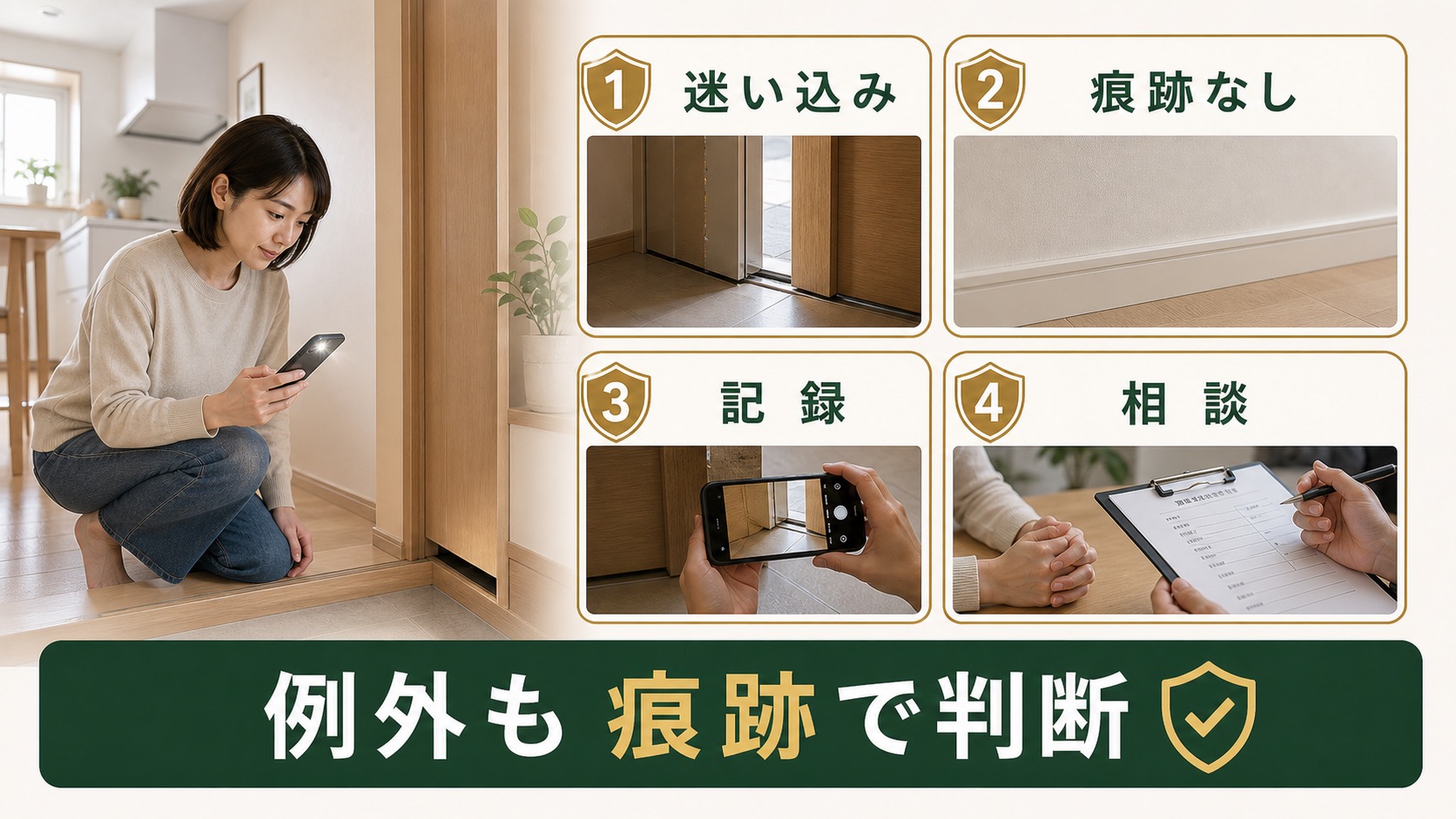 ネズミが本当に1匹だけか痕跡で判断する図解