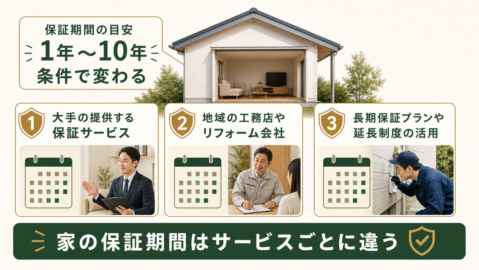 ネズミ駆除の保証期間の目安を解説する図解