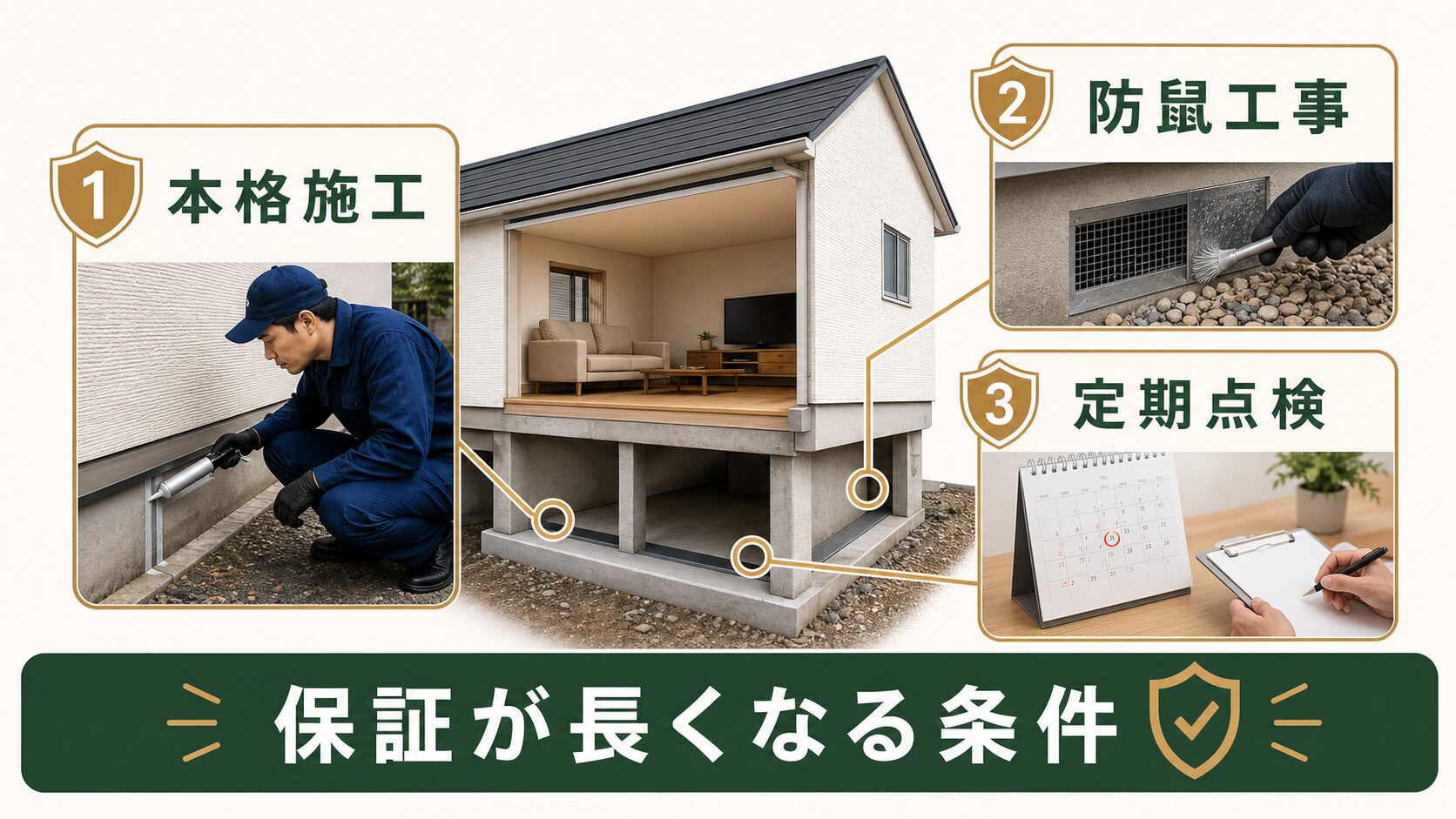 保証期間が長くなる条件を解説する図解