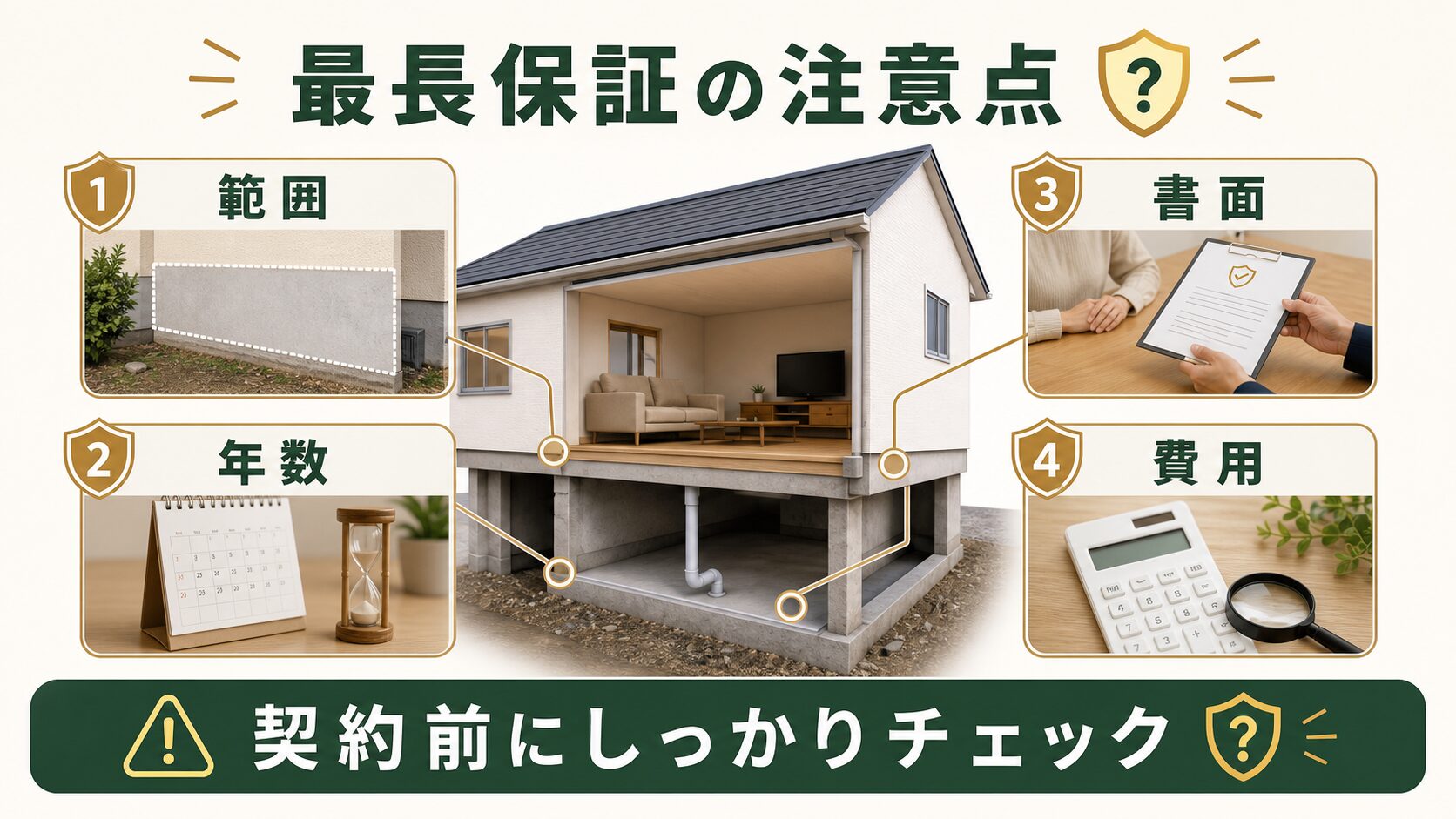 最長保証の注意点を契約前に確認する図解