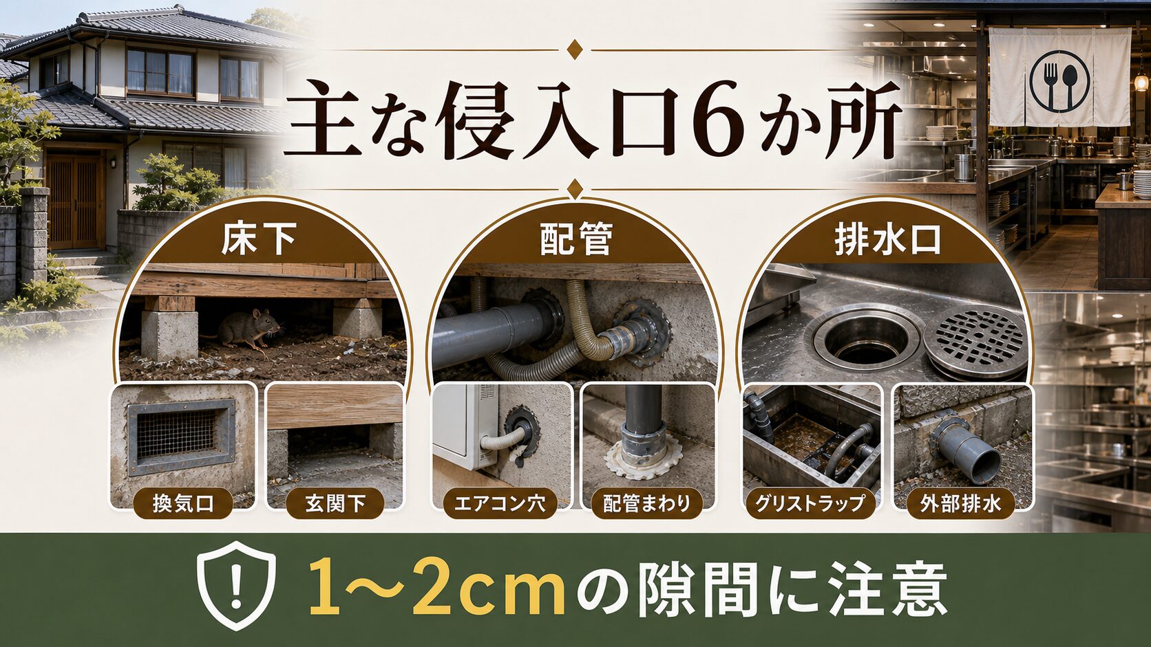 新潟県で多いネズミの種類と被害パターンのイメージ