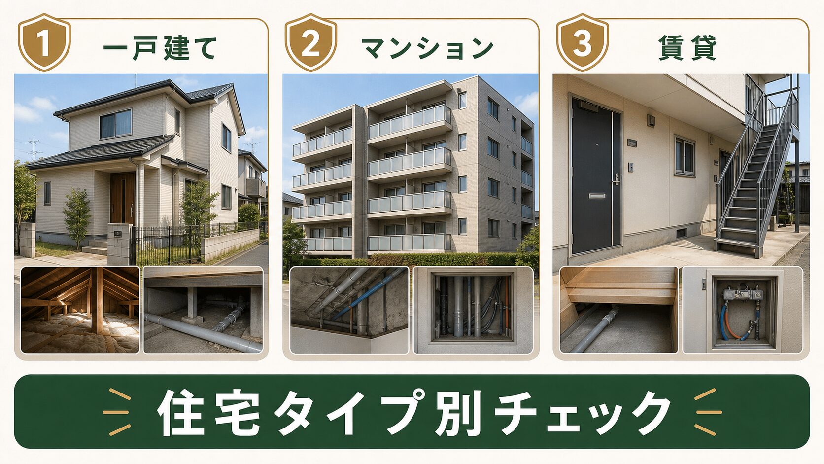 住宅タイプ別のネズミ駆除費用相場を整理するイメージ