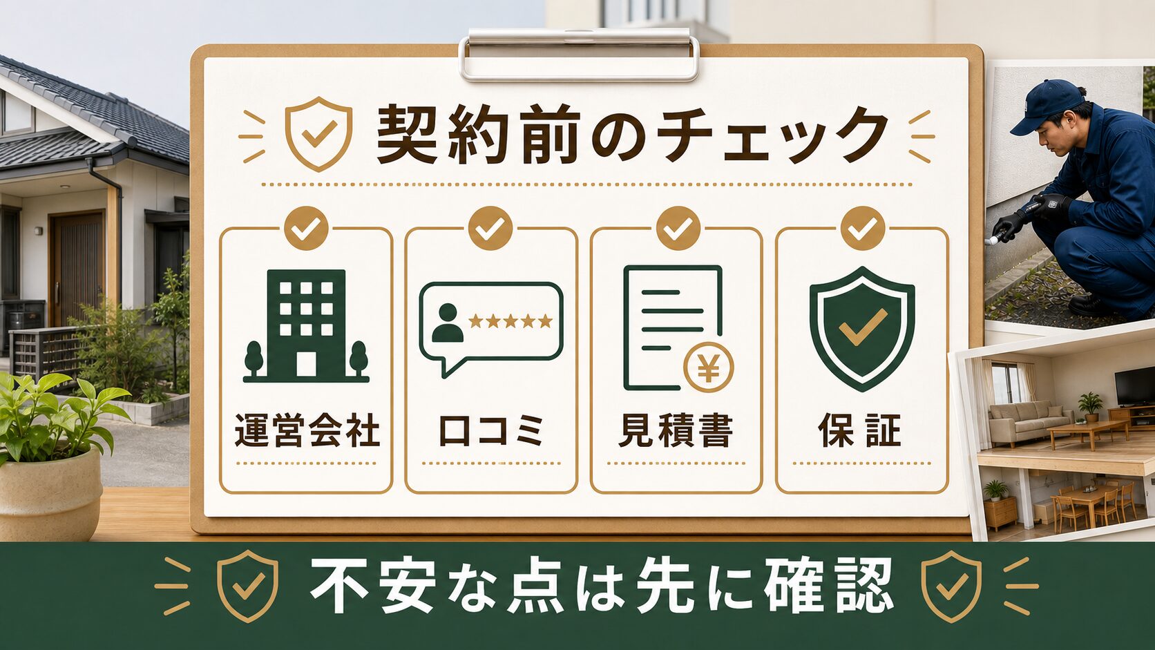 ネズミ駆除業者を選ぶ前に確認したいチェックポイントの図解